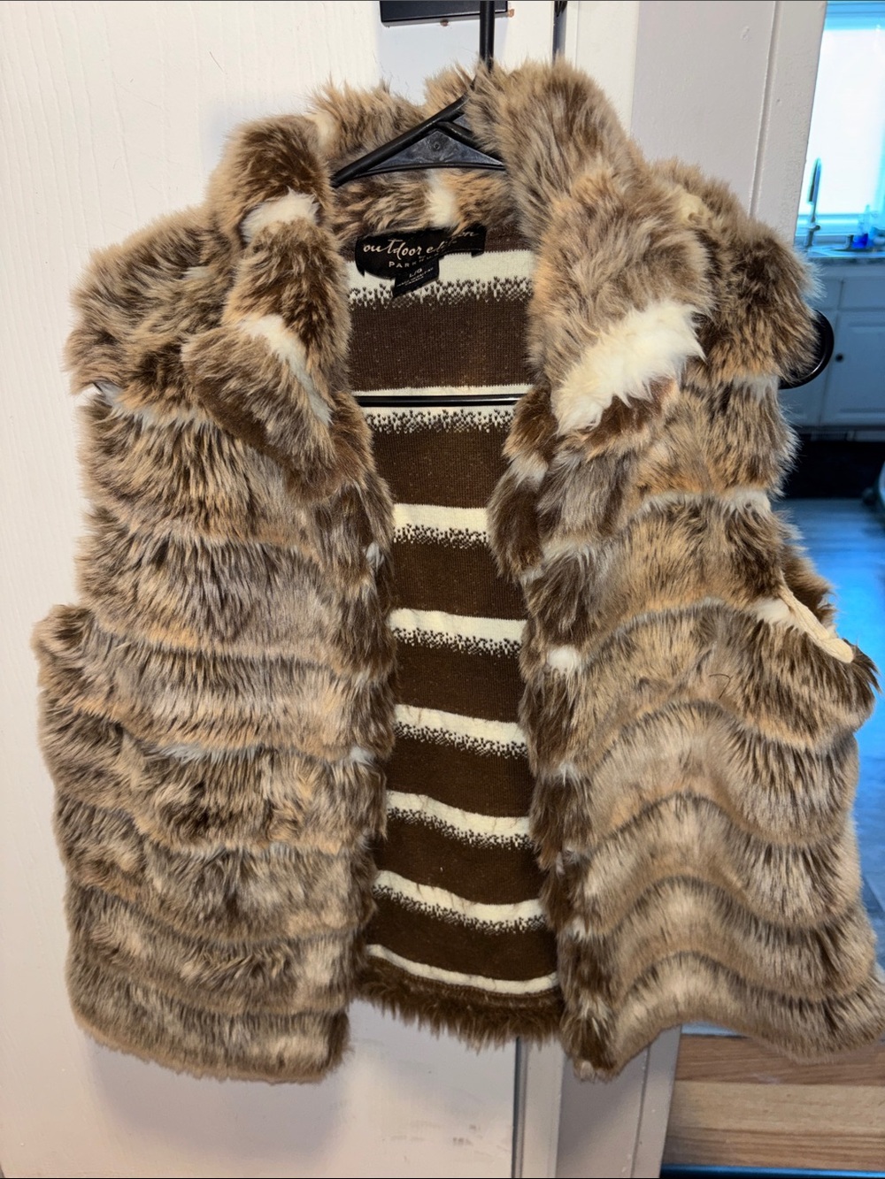 Parkhurst Brown and Cream Faux Fur Vest
